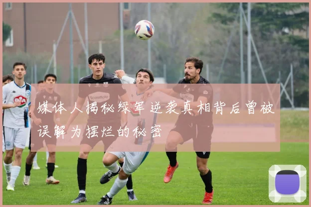 媒体人揭秘绿军逆袭真相背后曾被误解为摆烂的秘密